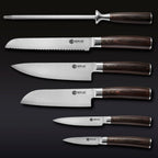 Damascus Steel Knife Set, 7-pc (Espresso)