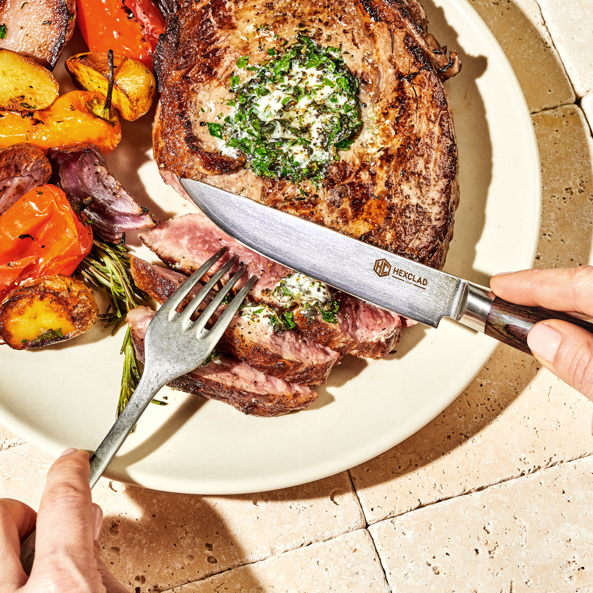 Damascus Steel Steak Knife Set, 4-pc (Espresso)