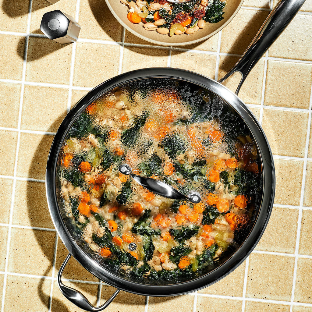 Hybrid Deep Sauté Pan with Lid, 5.5-Qt